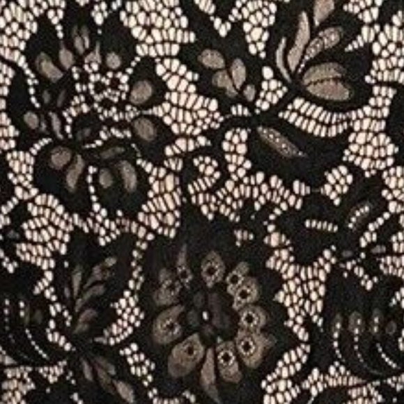 Brand New Betsy and Adam long, black peplum lace gown - Picture 15 of 15